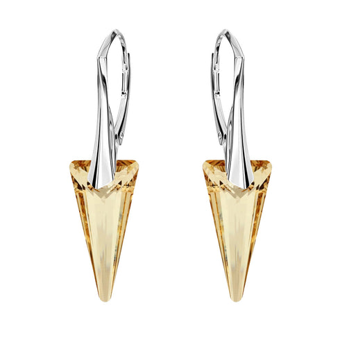 Sudraba auskari "Smaile II (Golden Shadow)" ar Swarovski™ kristāliem